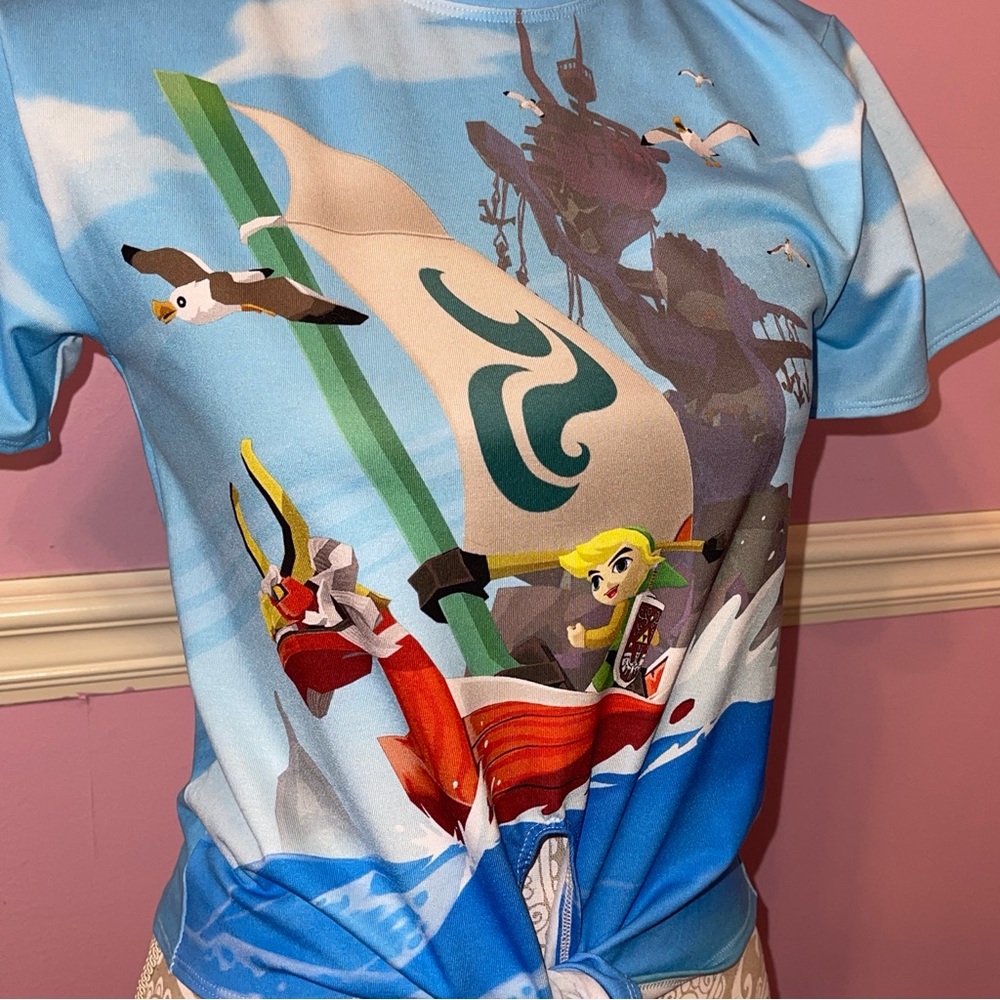 Blackmilk legend of Zelda wind waker tie crop tee fairy cottage Fairycore - Picture 2 of 6